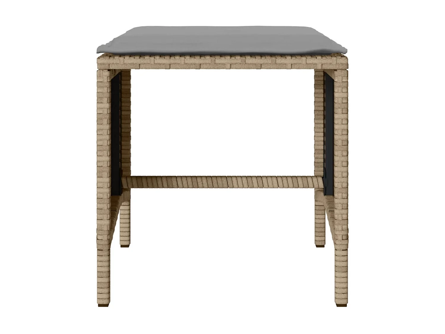 Salon de jardin avec coussins 4 pcs beige résine tressée