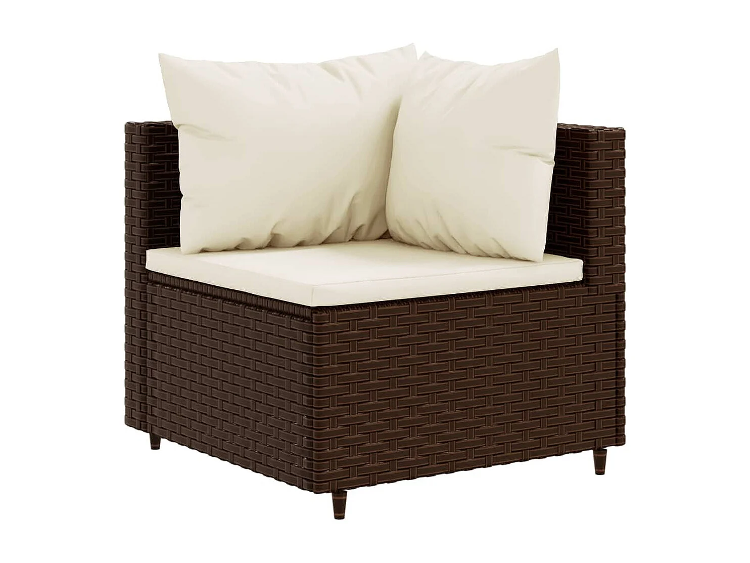 Set Divani da Giardino 7 pz con Cuscini in Polyrattan Marrone