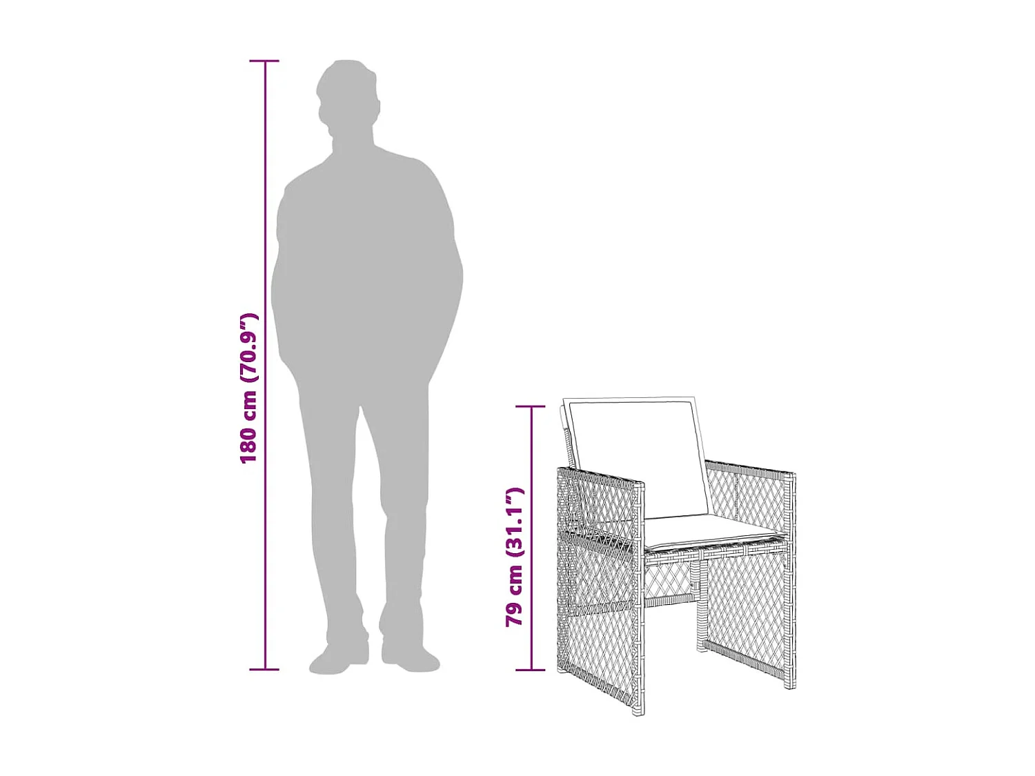 Ensemble à manger de jardin et coussins 15 pcs gris clair rotin