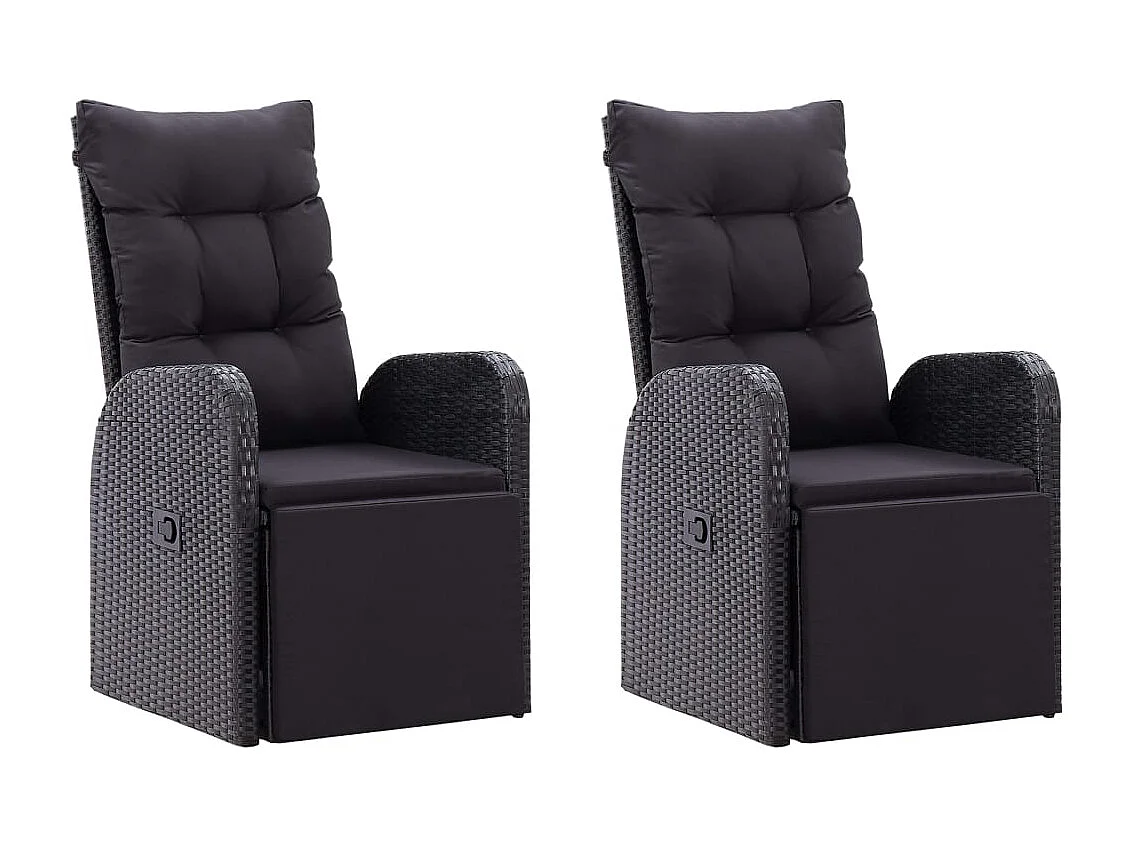 Set Mobili da Pranzo per Giardino 3 pz Nero