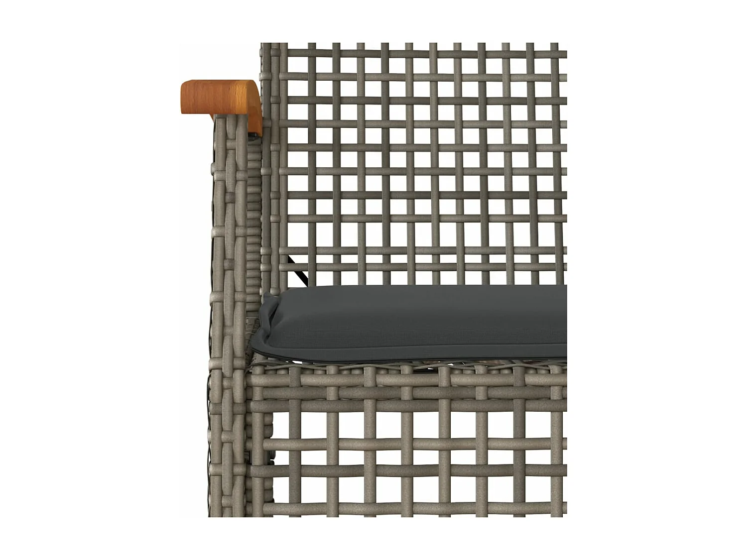 Set comedor jardín 7 pzas y cojines ratán sintético gris