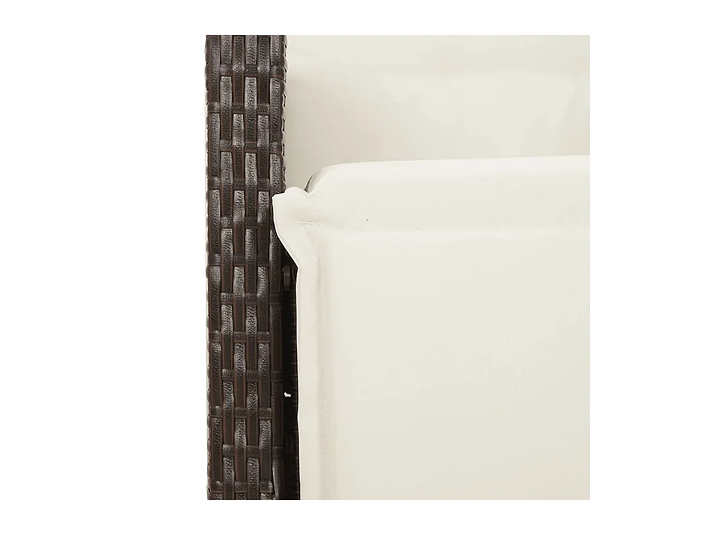 Ensemble de bistro de jardin 7 pcs coussins marron poly rotin