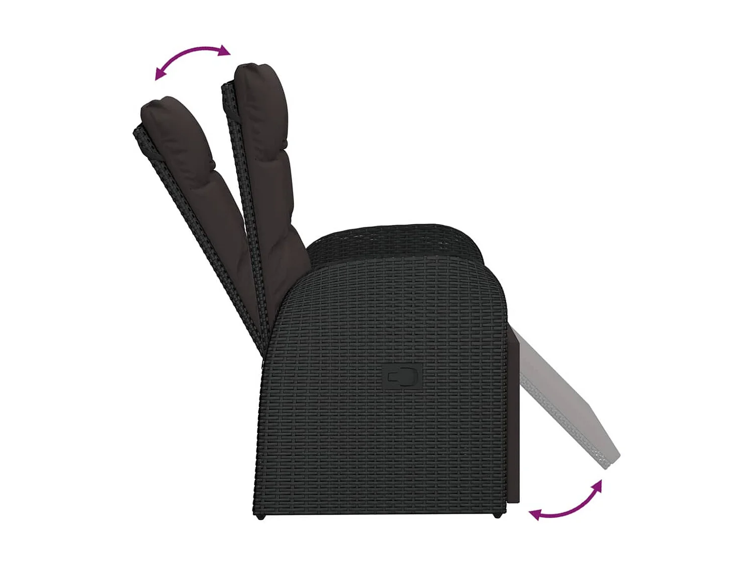 Ensemble à manger de jardin 9pcs coussins noir résine tressée