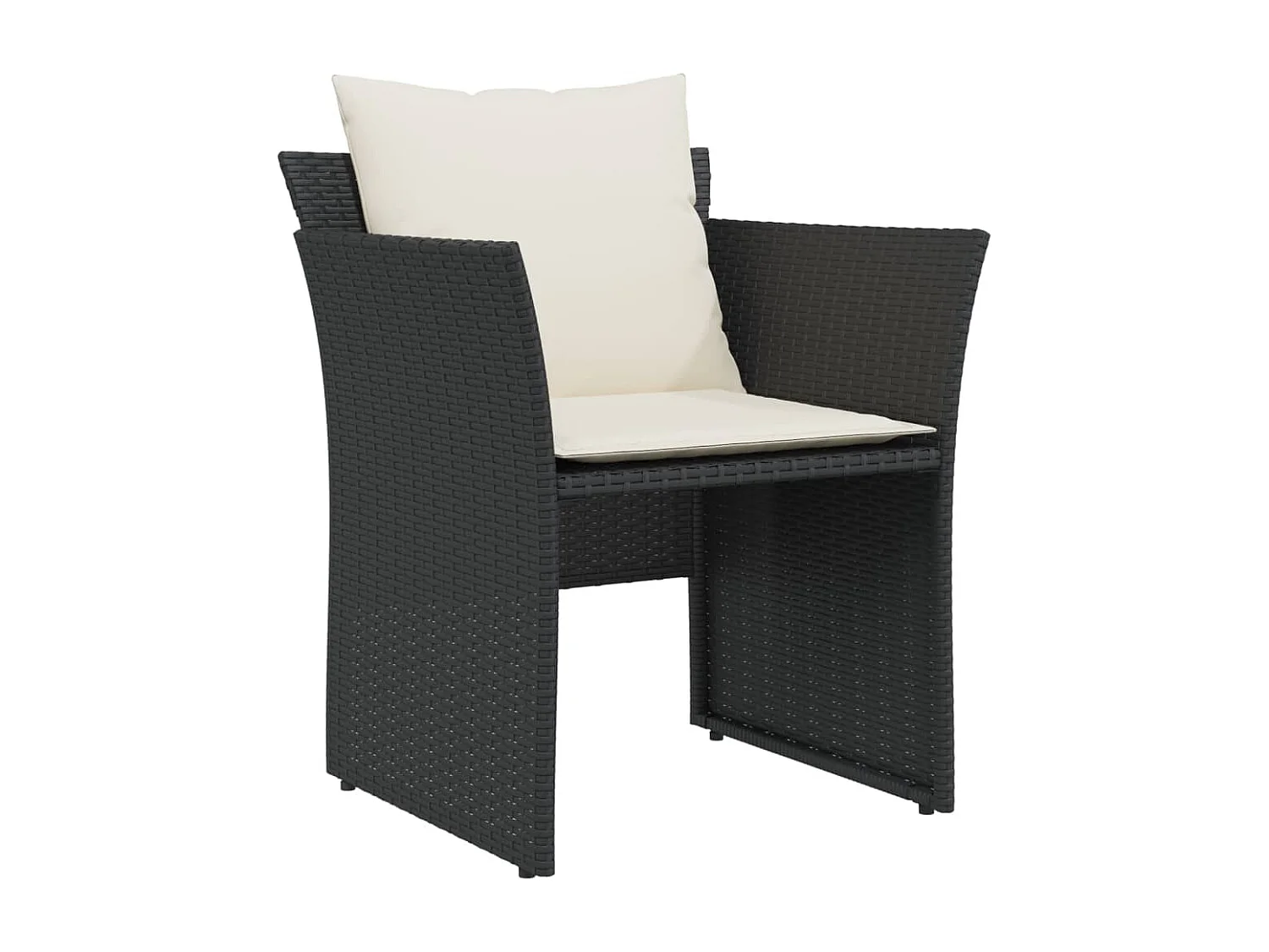 Chaise de jardin avec tabouret noir résine tressée