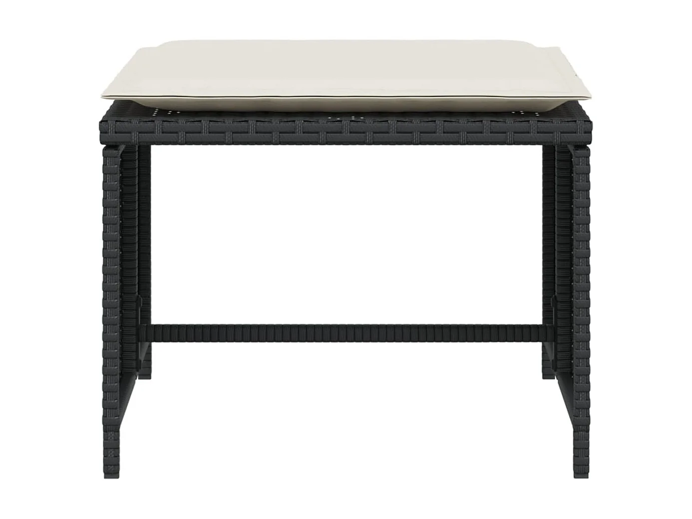 Chaise de jardin avec tabouret noir résine tressée