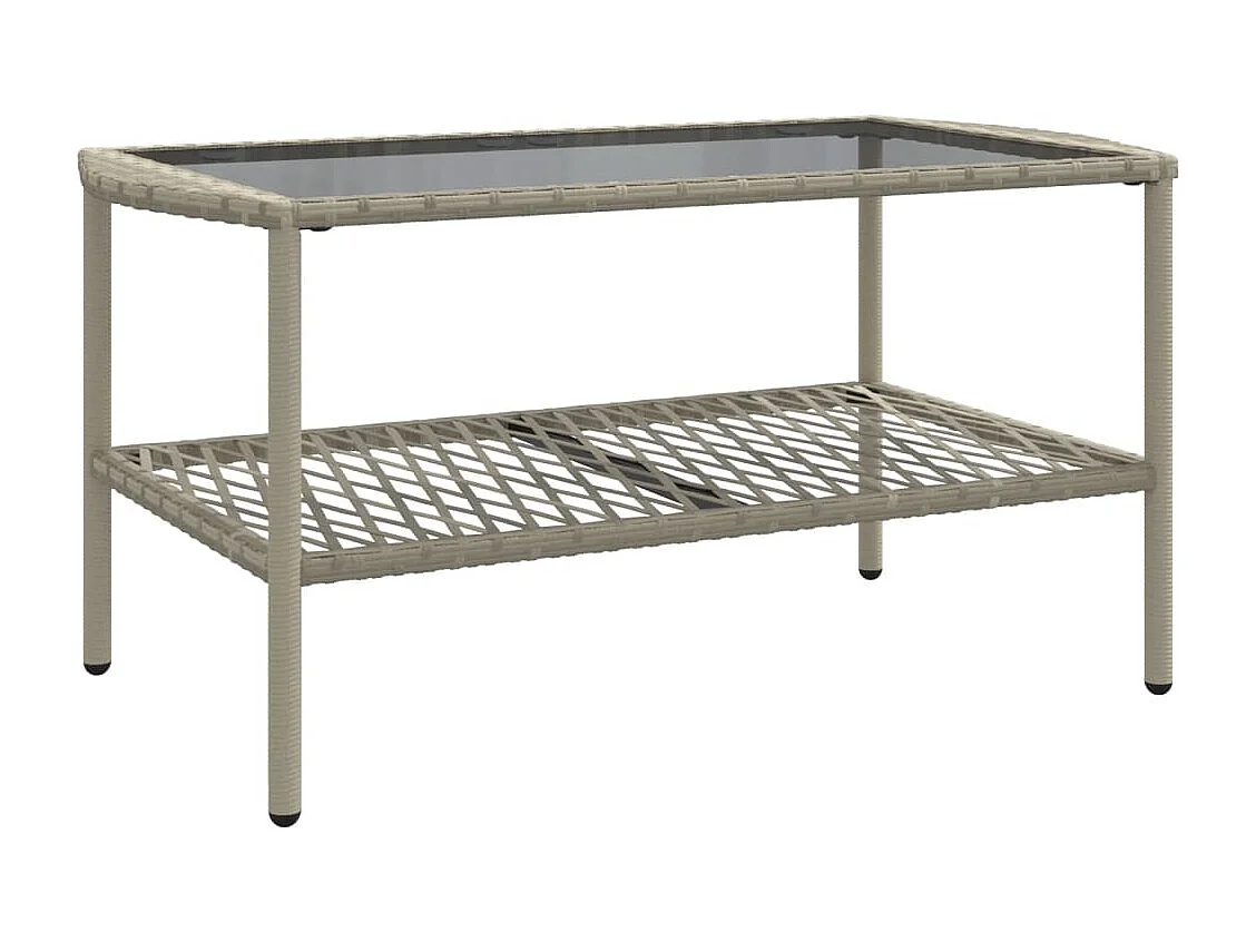 Set Divano da Giardino 4pz con Cuscini Grigio Chiaro Polyrattan