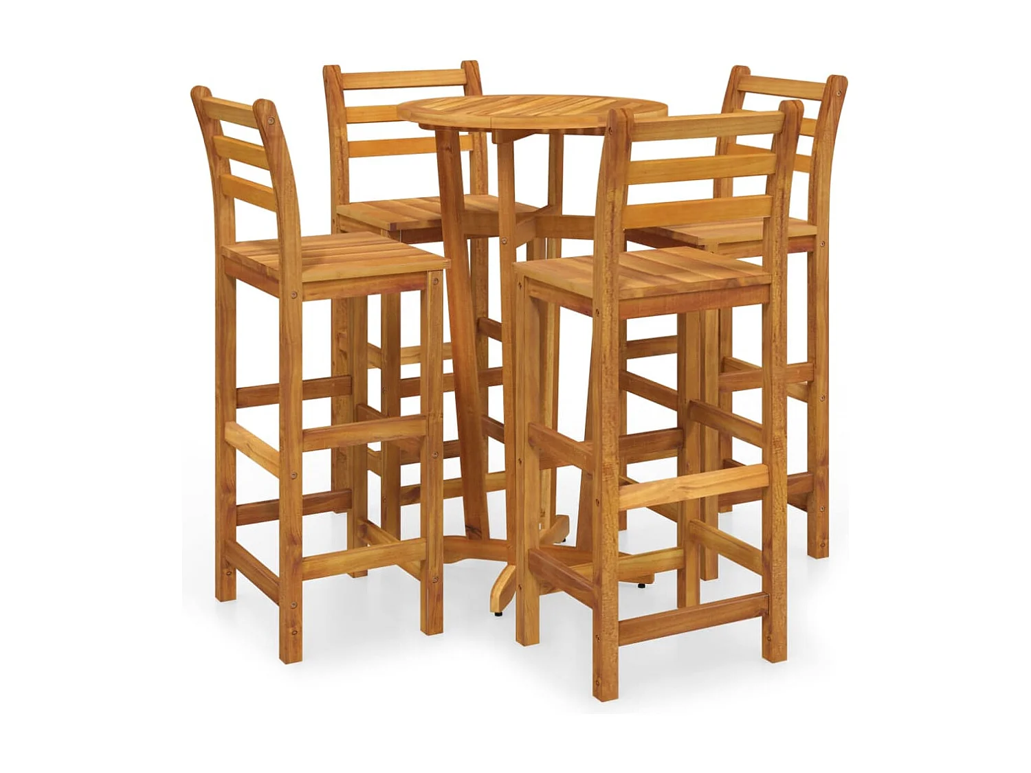 Set da Bar da Giardino 5 pz in Legno Massello di Acacia