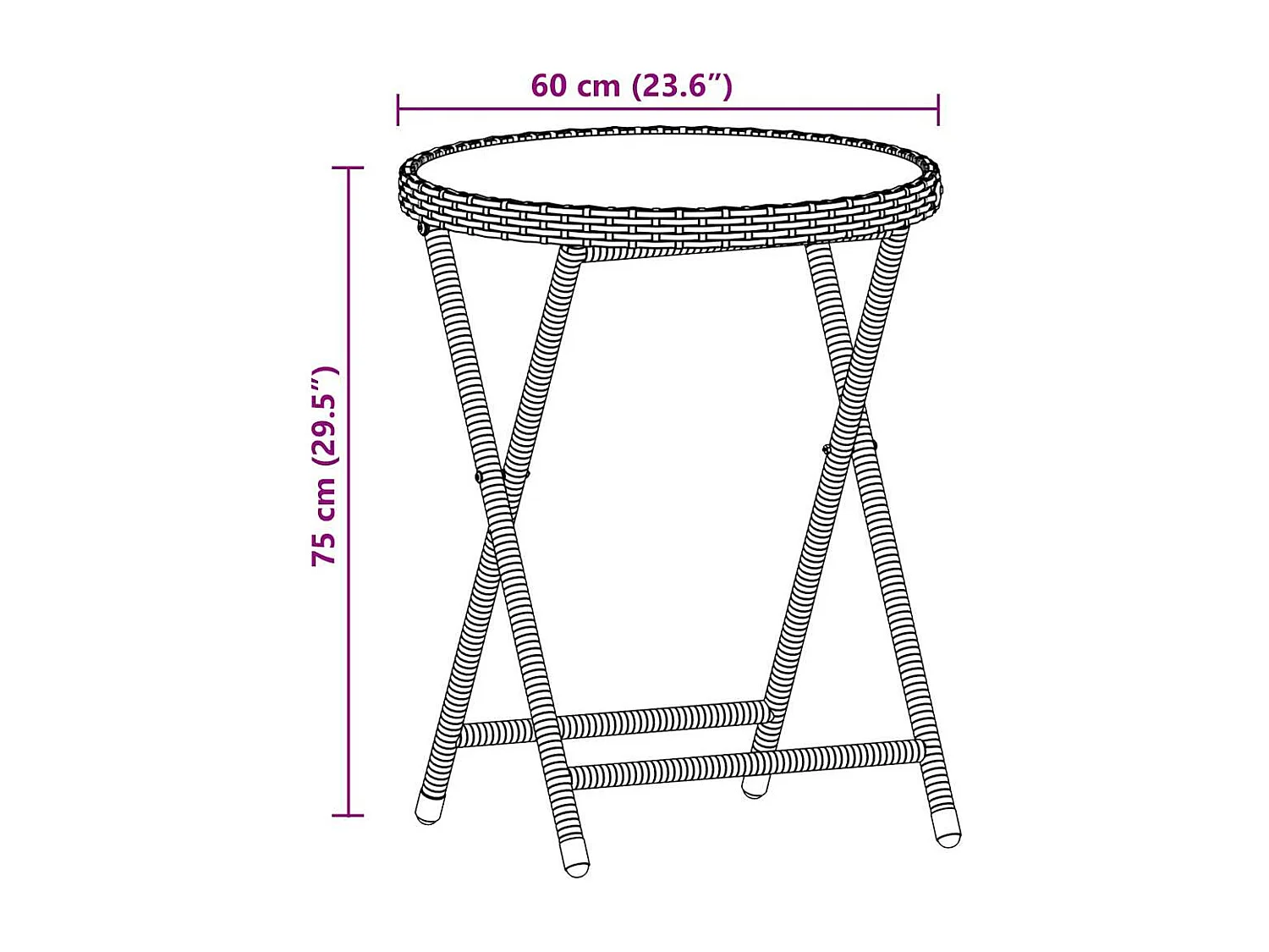 Set Bistrò 3 pz con Cuscini Marrone Polyrattan e Vetro