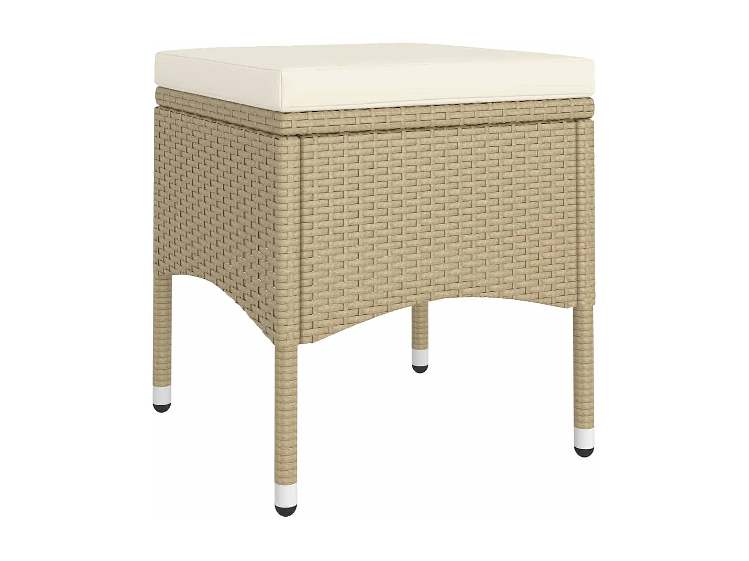 5-delige Bistroset poly rattan en gehard glas beige