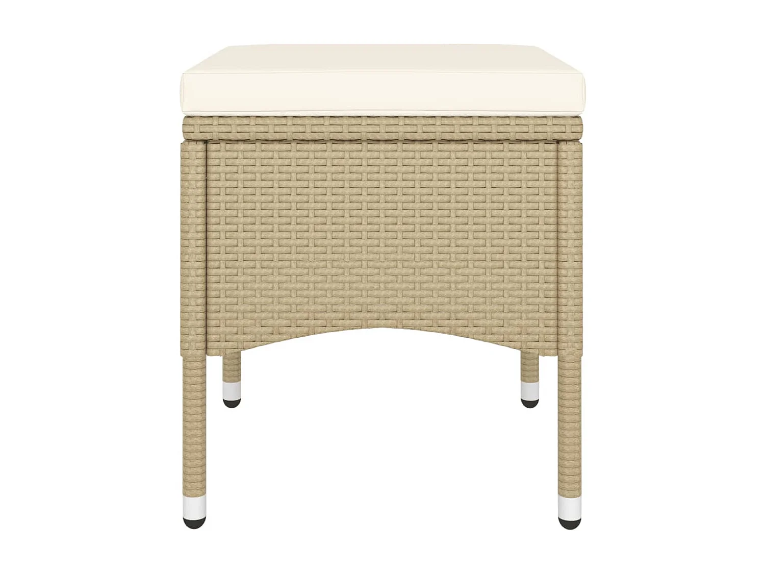 5-delige Bistroset poly rattan en gehard glas beige