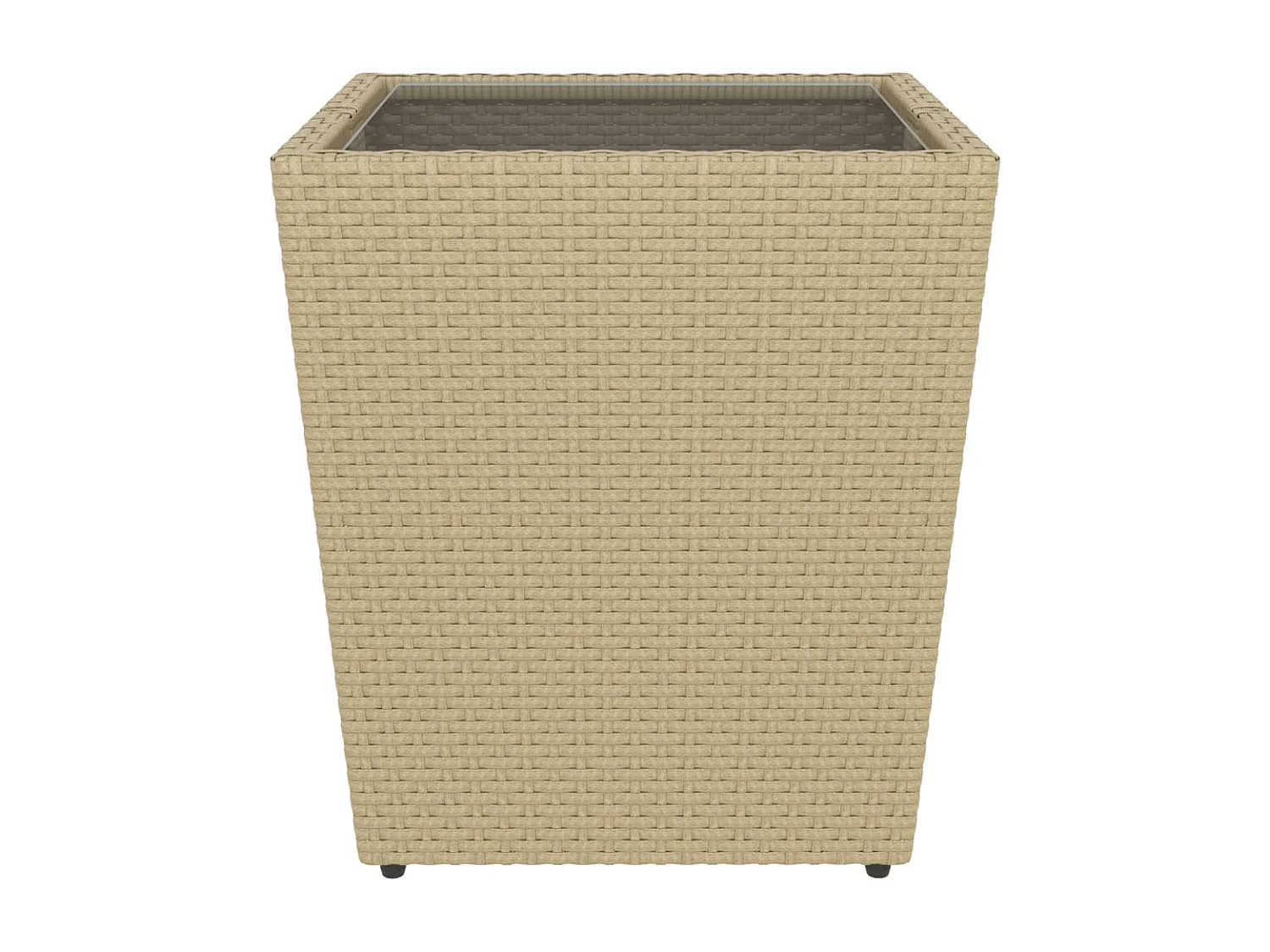 5-delige Bistroset poly rattan en gehard glas beige