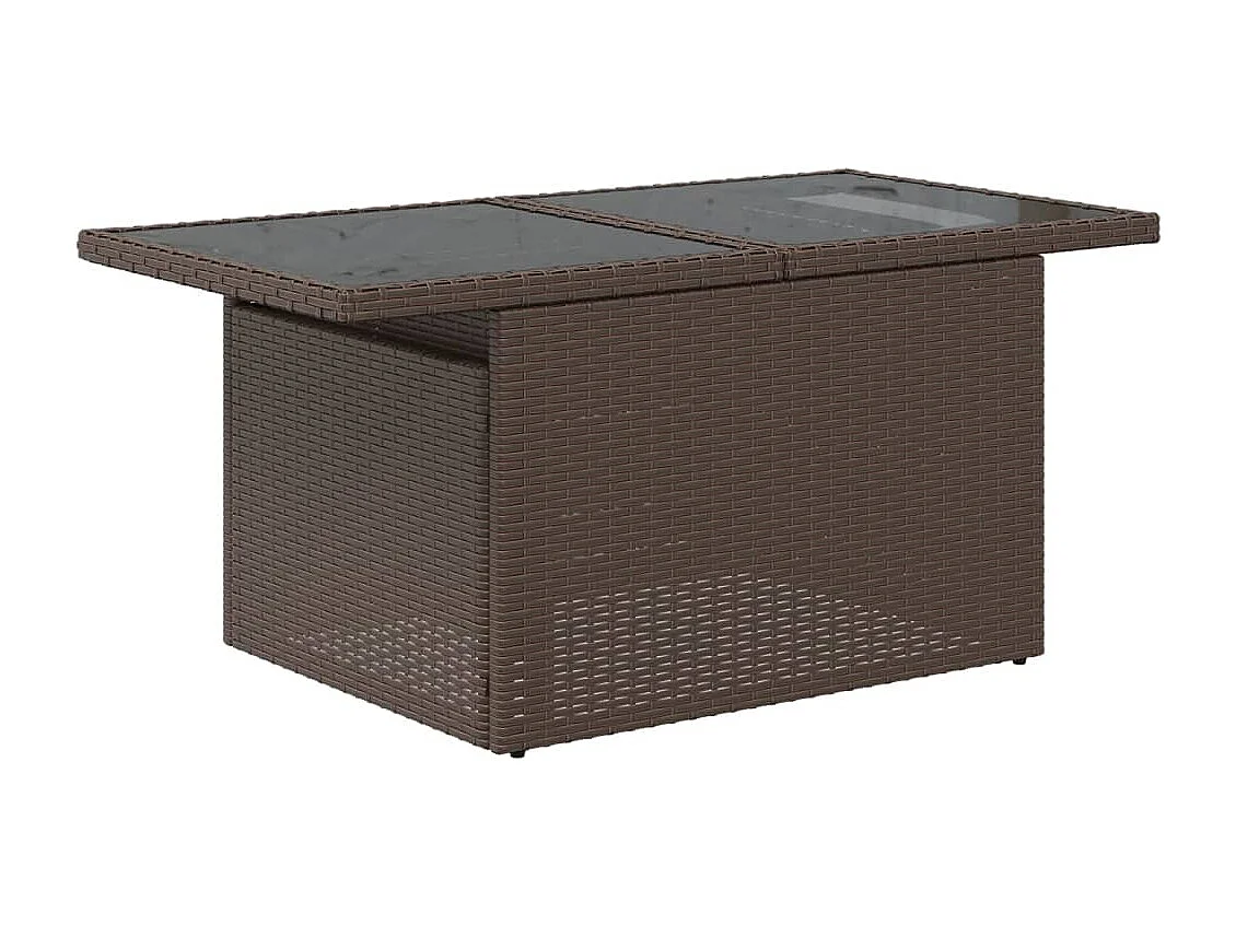 Set Divani da Giardino 10pz con Cuscini in Polyrattan Marrone