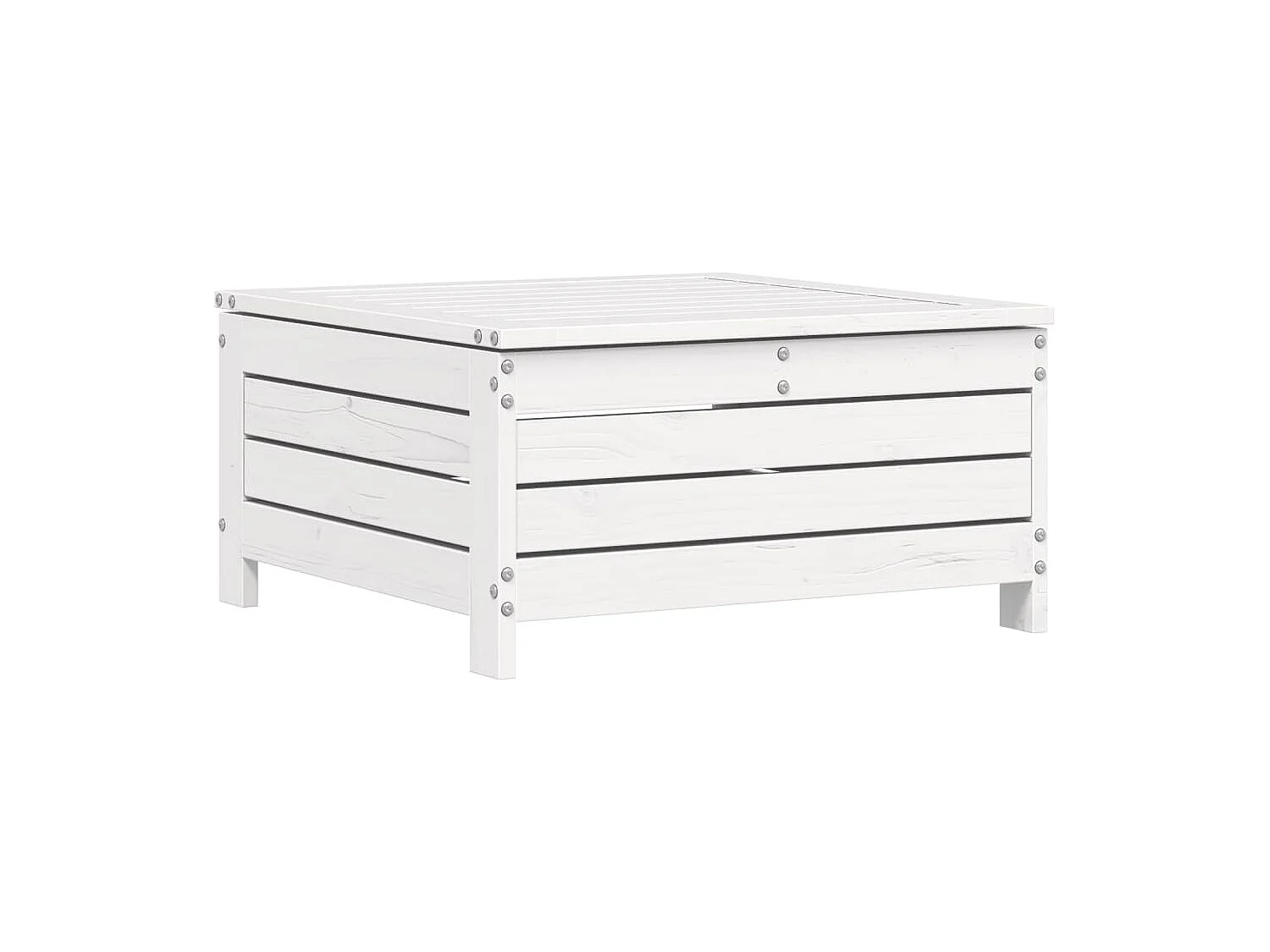 Salon de jardin 3 pcs blanc bois de pin massif