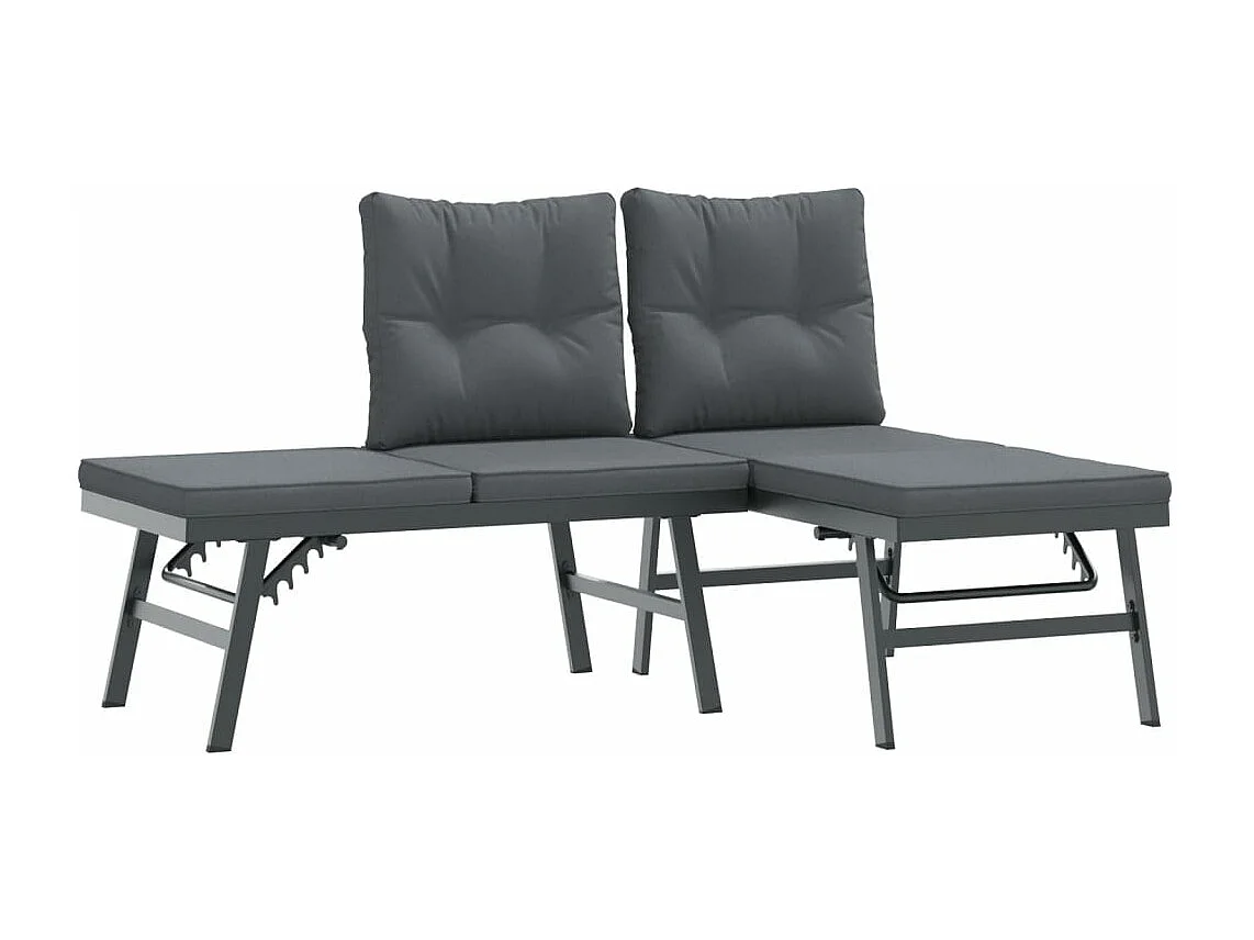 Ensemble de bancs de jardin avec coussins 7 pcs noir