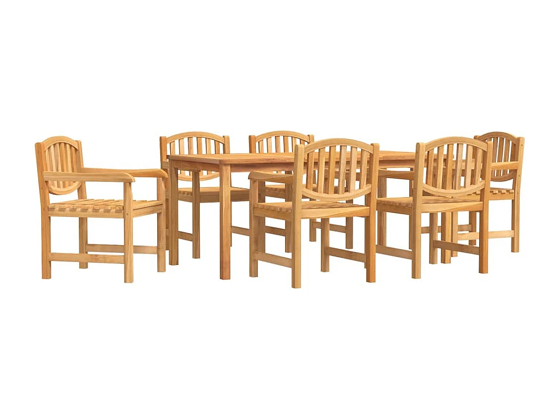 Ensemble à manger de jardin 7 pcs Bois de teck solide