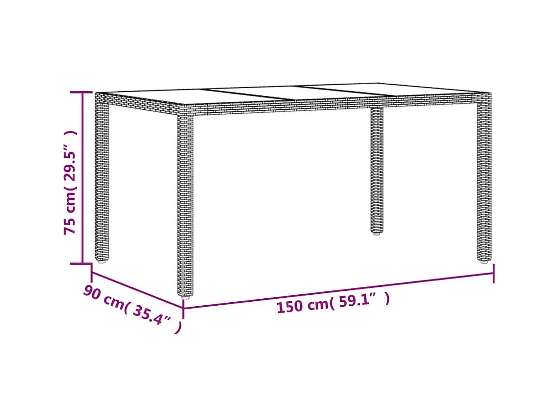 5-delige Tuinset met kussens poly rattan en acaciahout zwart
