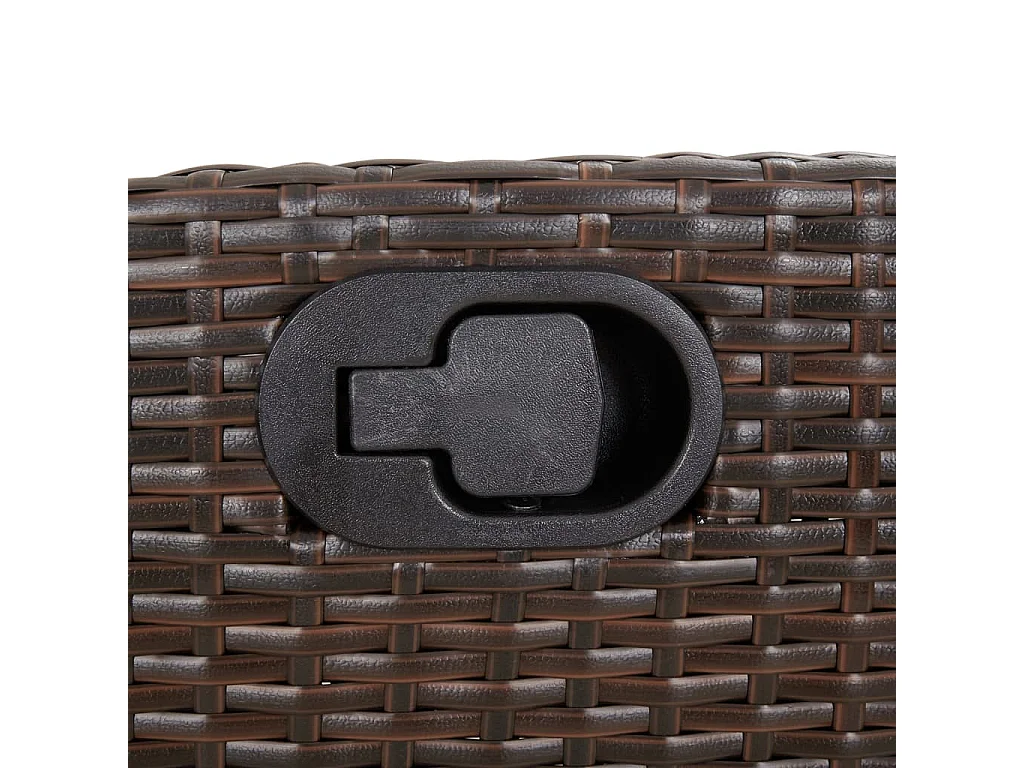 Ensemble à manger de jardin 5 pcs et coussins marron poly rotin