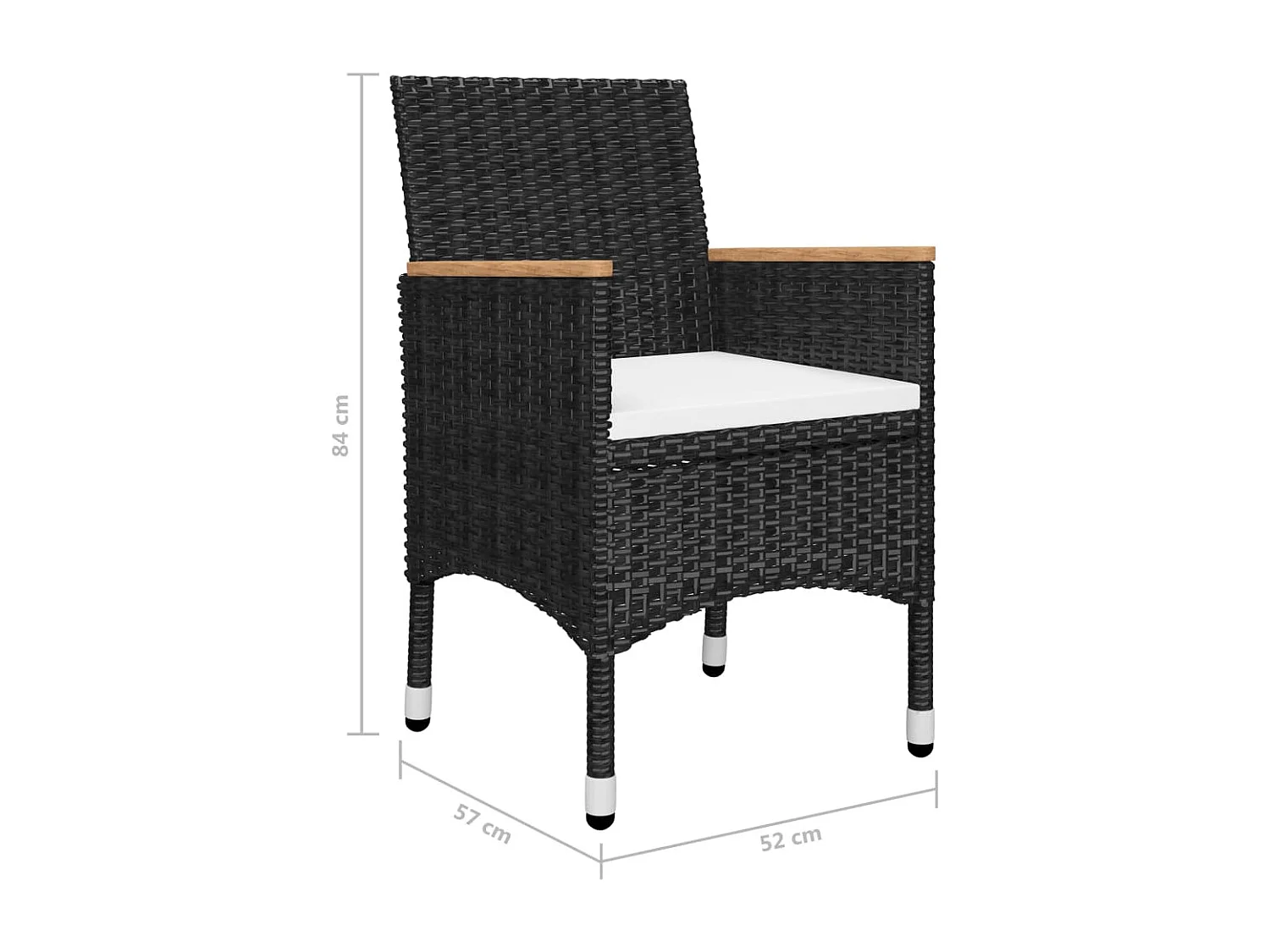 Ensemble à manger de jardin 9 pcs Noir