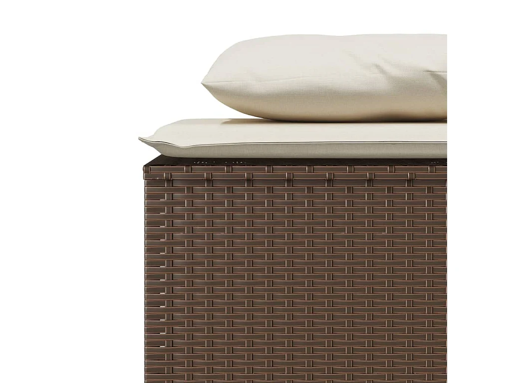 3-tlg. Garten-Essgruppe mit Kissen Braun Poly Rattan