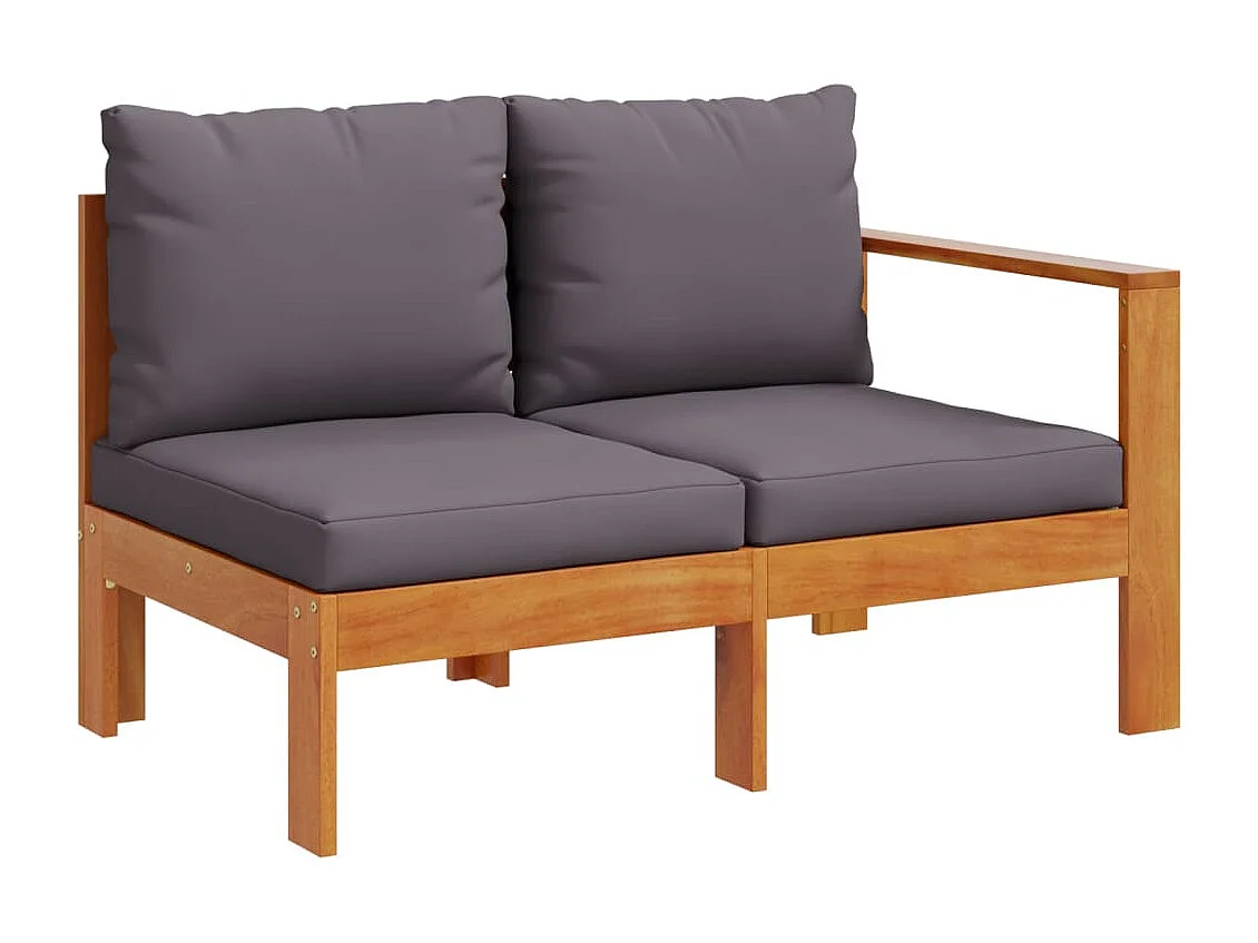 Salon de jardin avec coussins 5 pcs Bois d'acacia solide