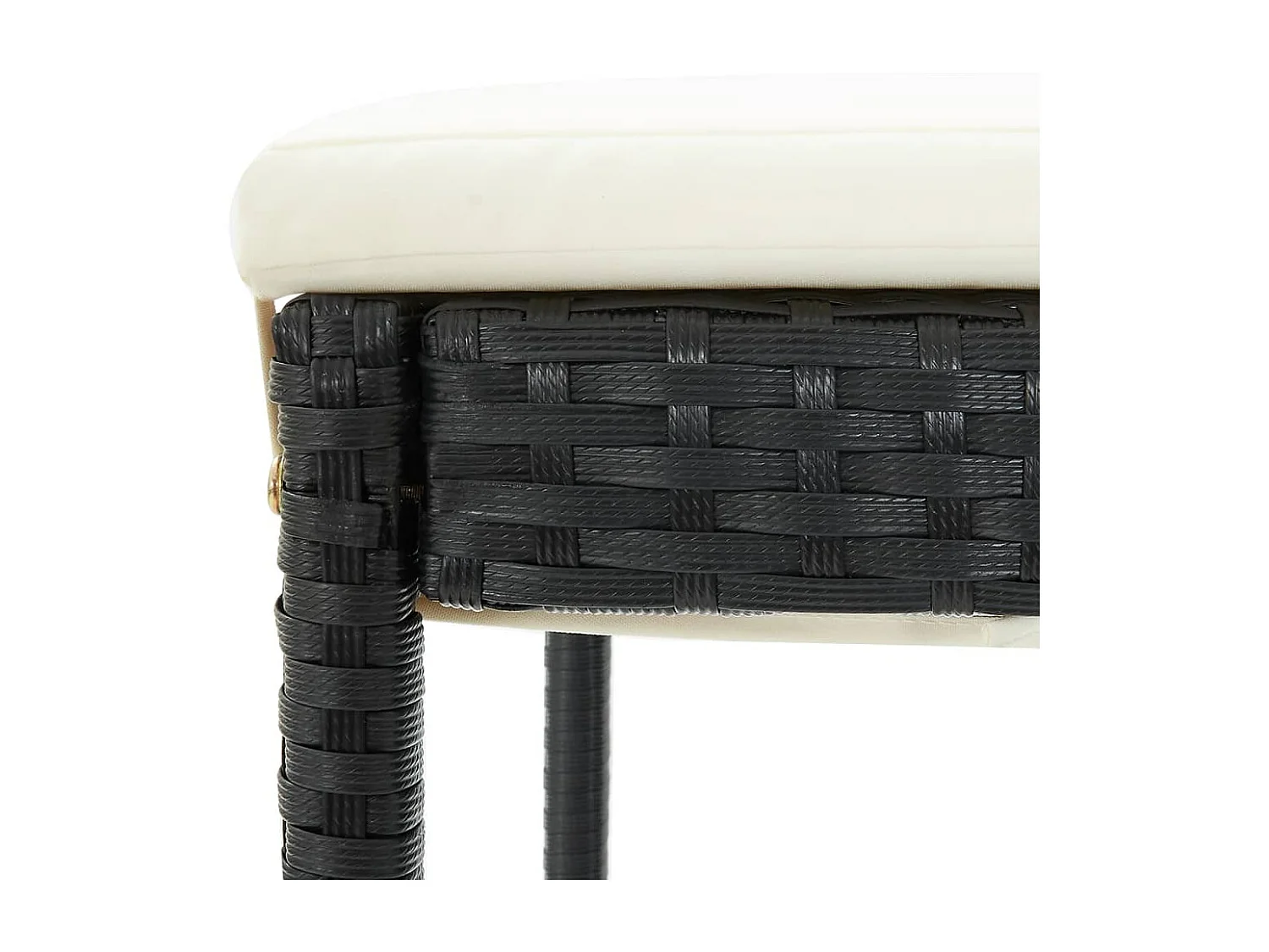 Ensemble de bar de jardin 5 pcs noir bois massif acacia rotin