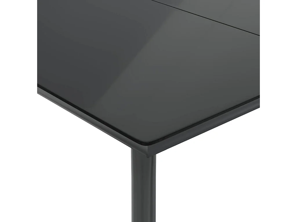 5-tlg. Garten-Essgruppe mit Kissen Schwarz Poly Rattan