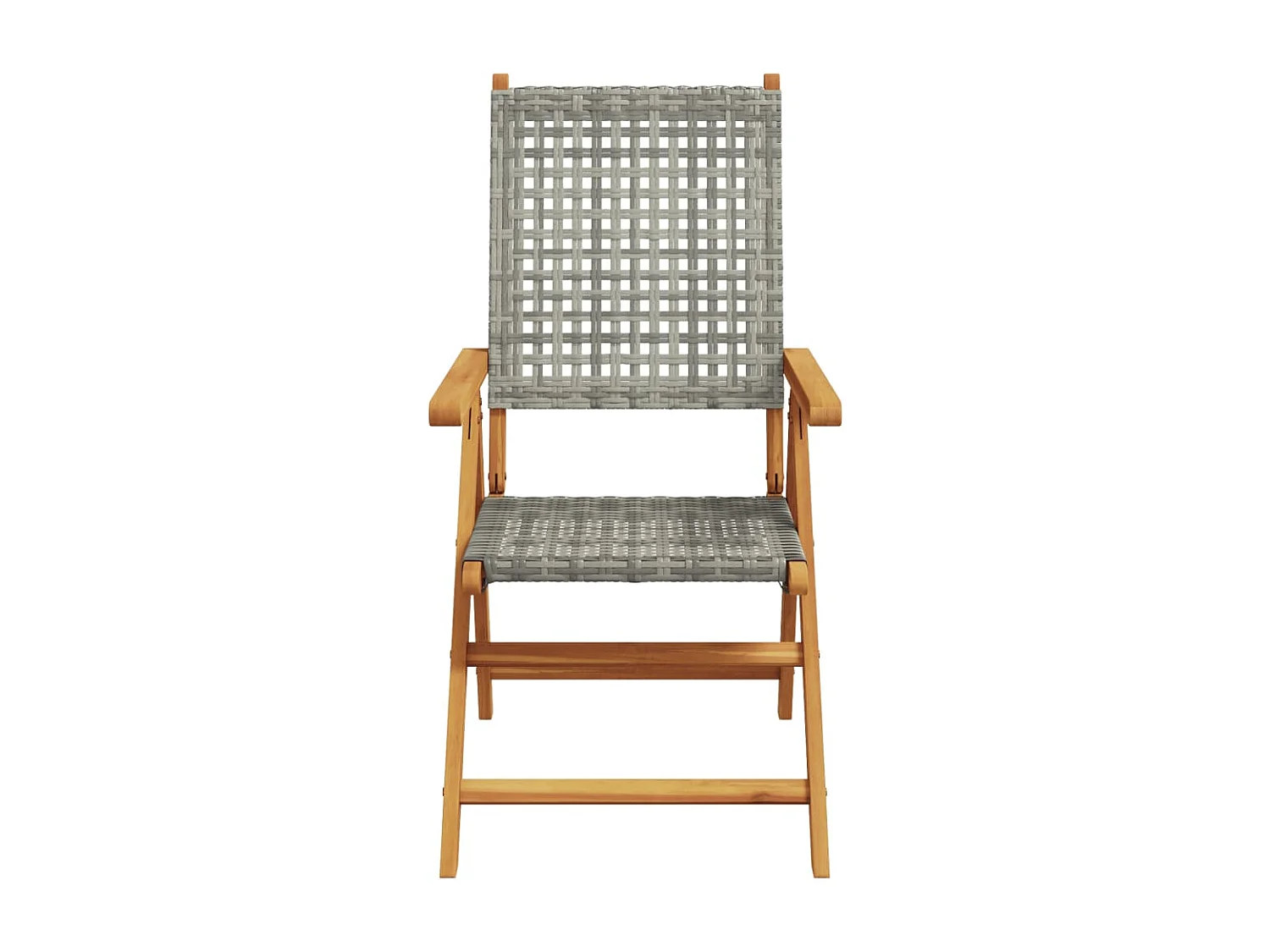 7-delige Tuinset poly rattan en massief hout grijs