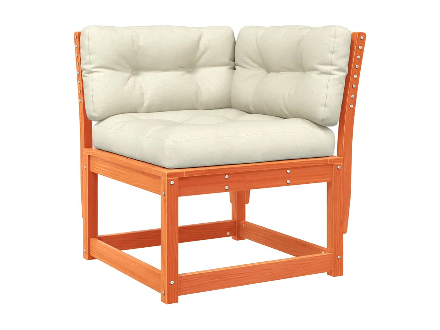 Set Divani Giardino 5pz con Cuscini Marrone Cera Massello Pino