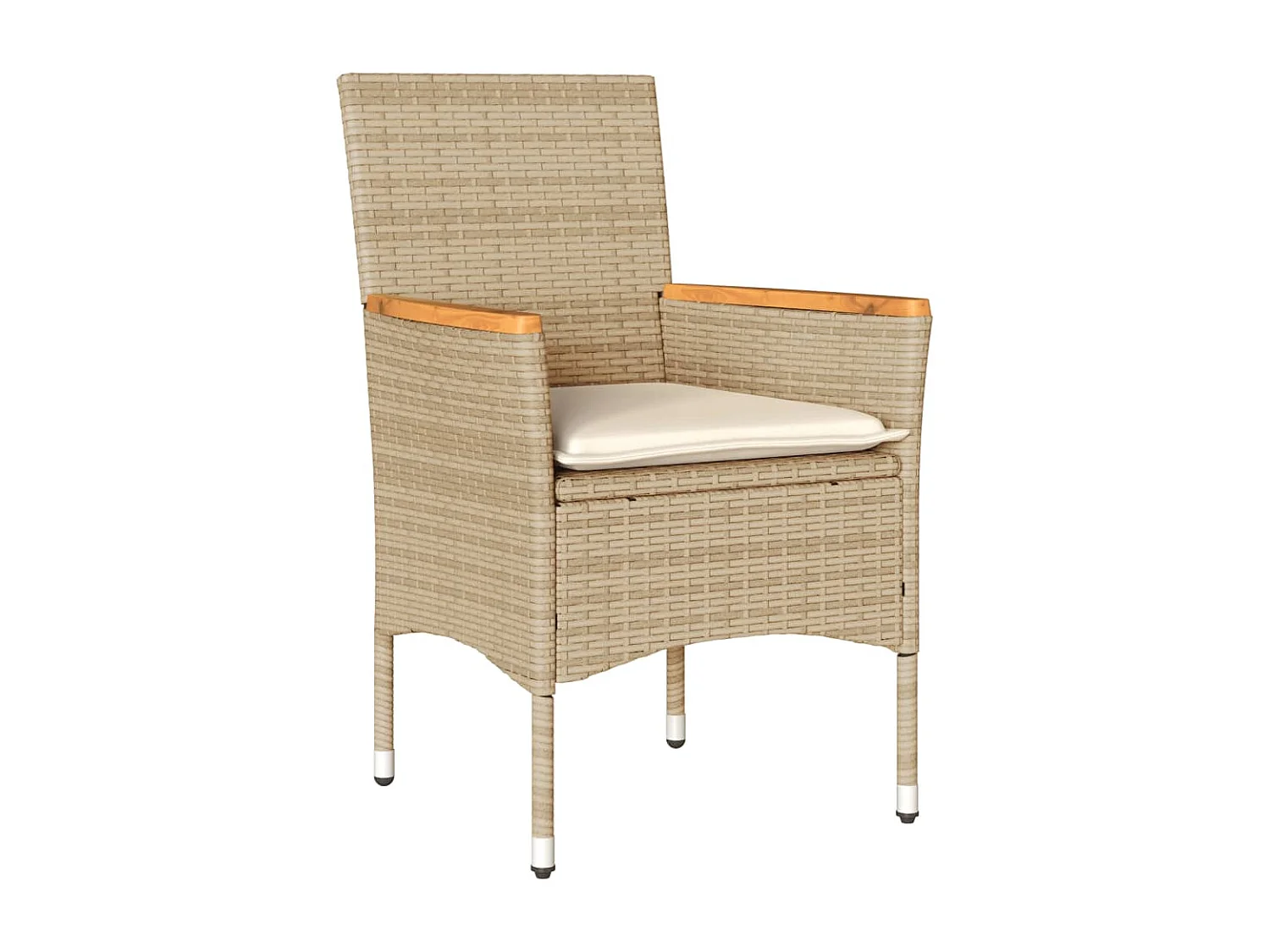 Ensemble à manger de jardin et coussins 9pcs beige rotin acacia