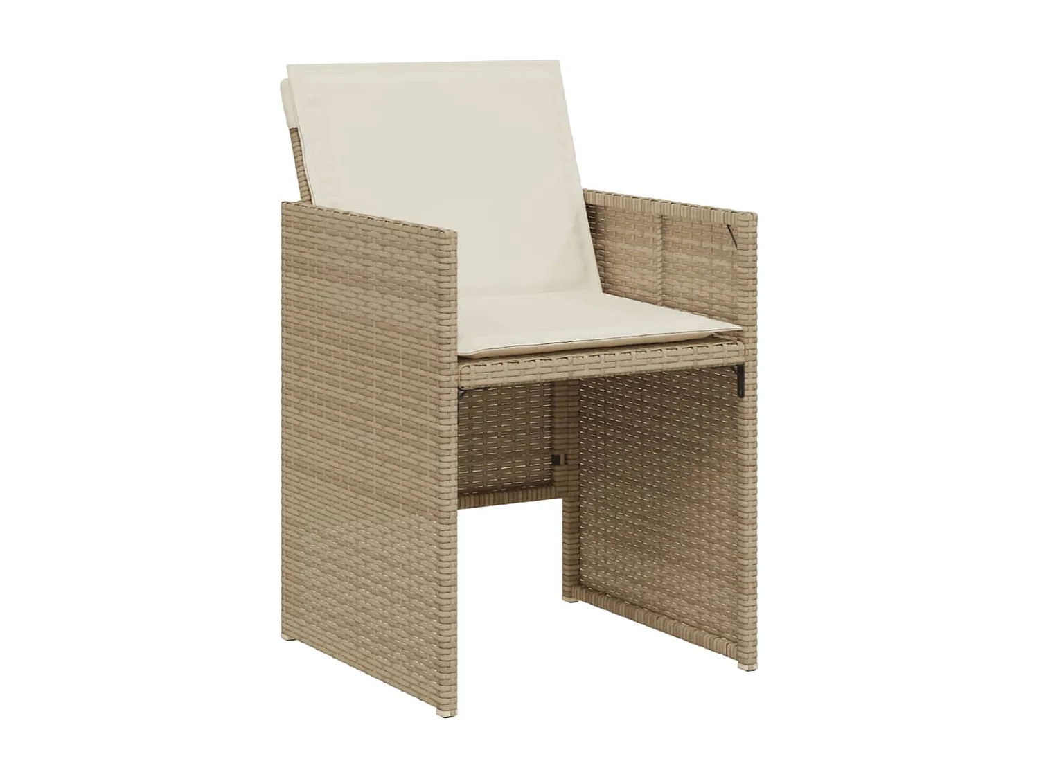 Ensemble de bistro 3 pcs avec coussins beige résine tressée