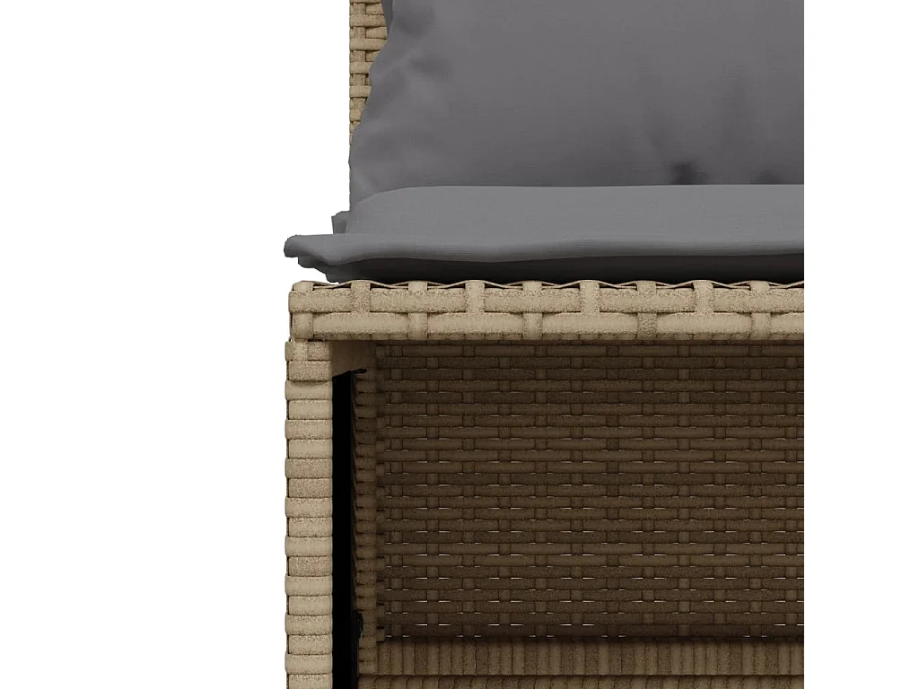 Set Divano da Giardino 4 pz con Cuscini Beige in Polyrattan