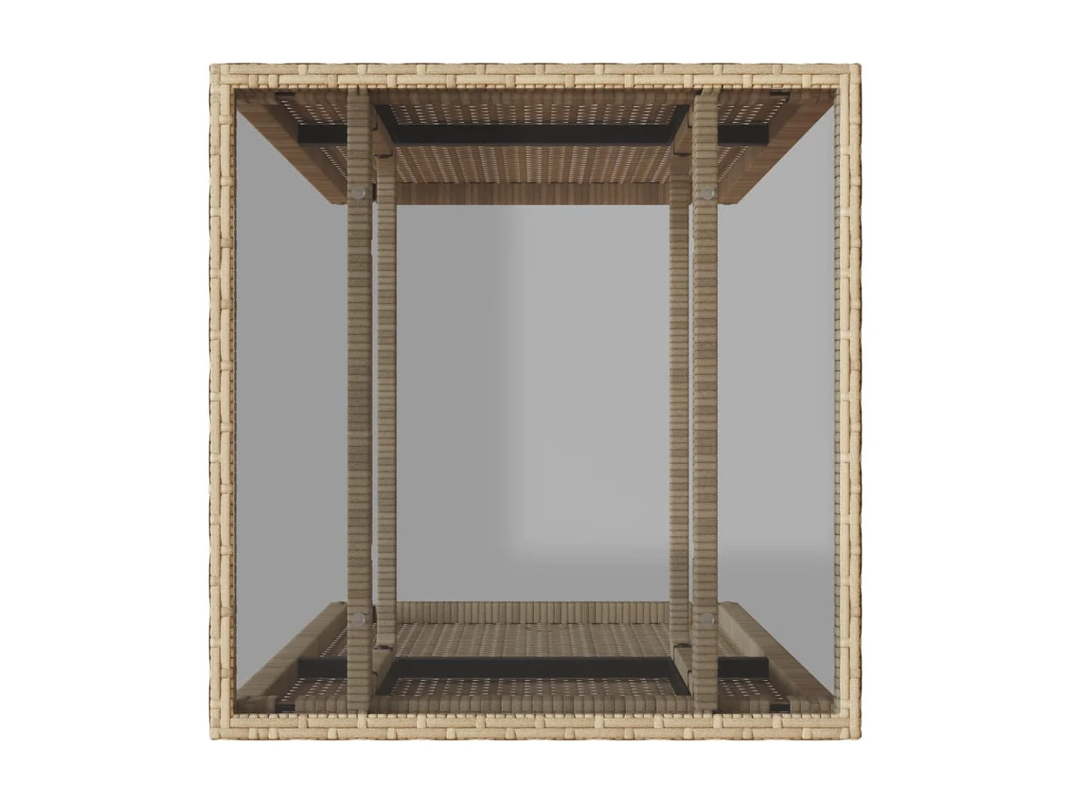 Ensemble de bistro 3 pcs avec coussins beige résine tressée