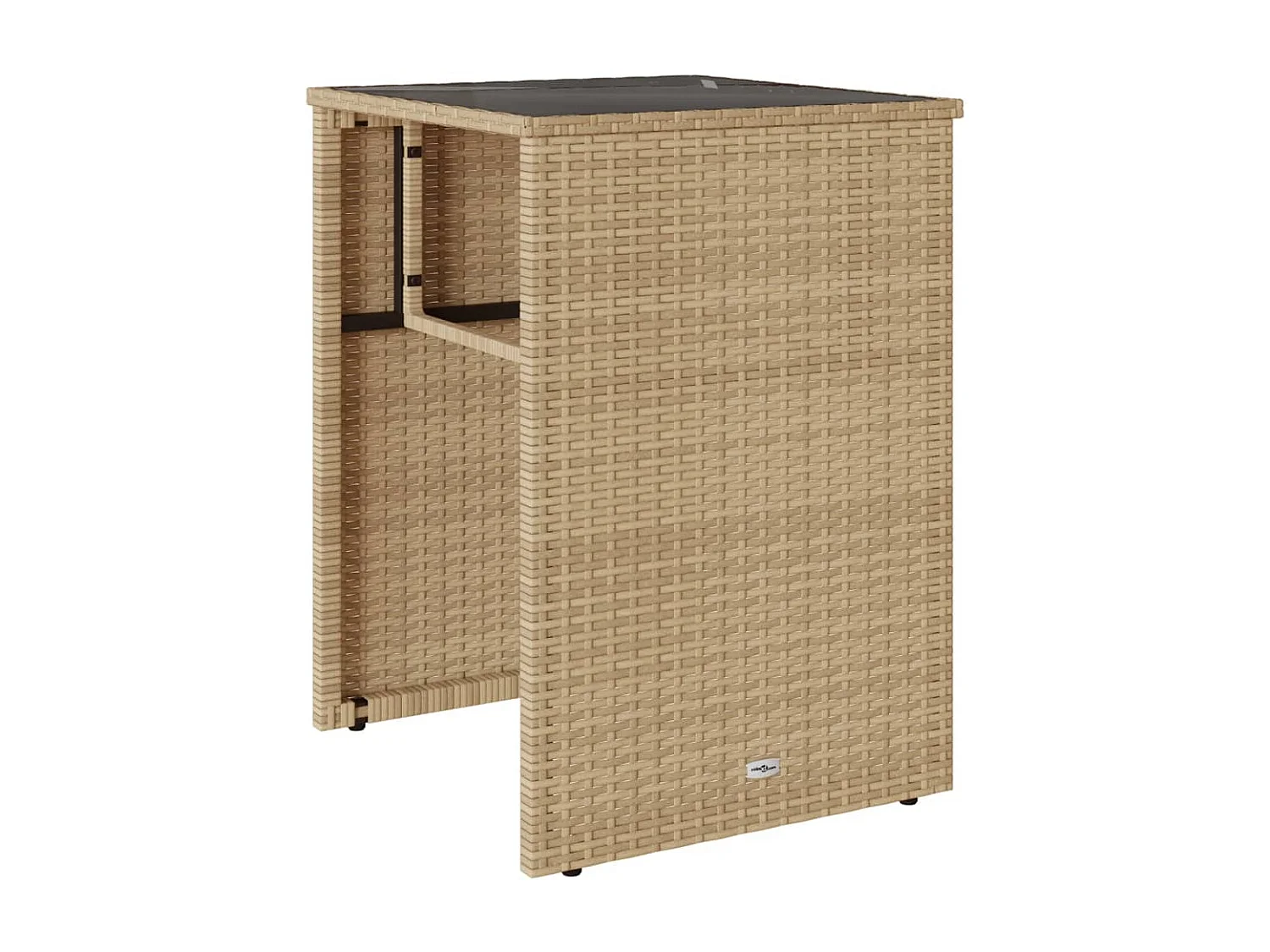 3 pcs conjunto bistrô com almofadões vime PE bege