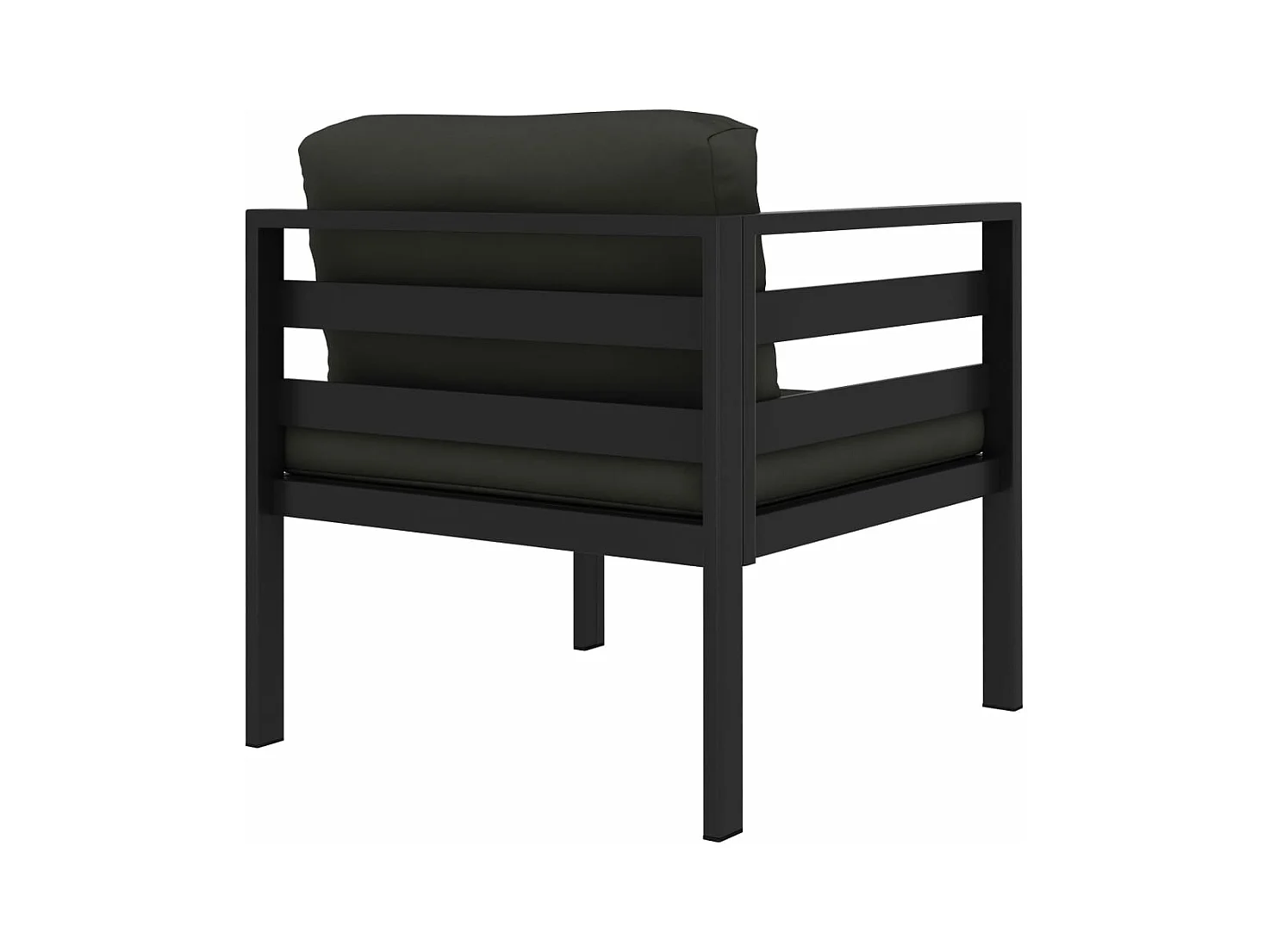 Salon de jardin 6 pcs avec coussins Aluminium Anthracite