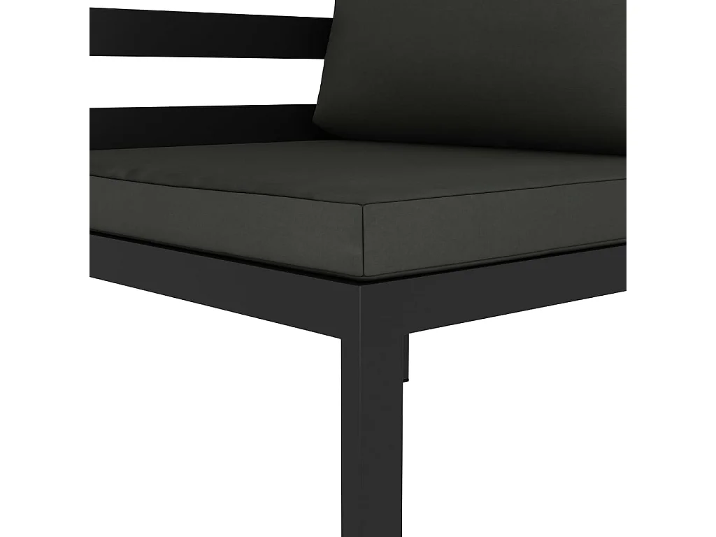 Set Divani da Giardino 6 pz con Cuscini in Alluminio Antracite