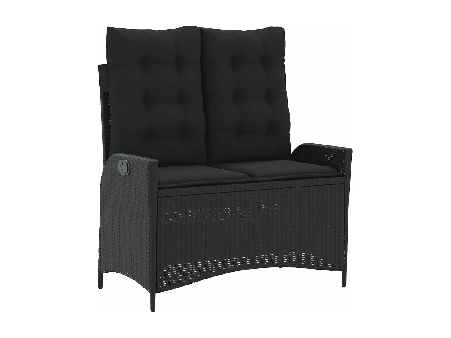 Ensemble à manger de jardin 4 pcs avec coussins noir