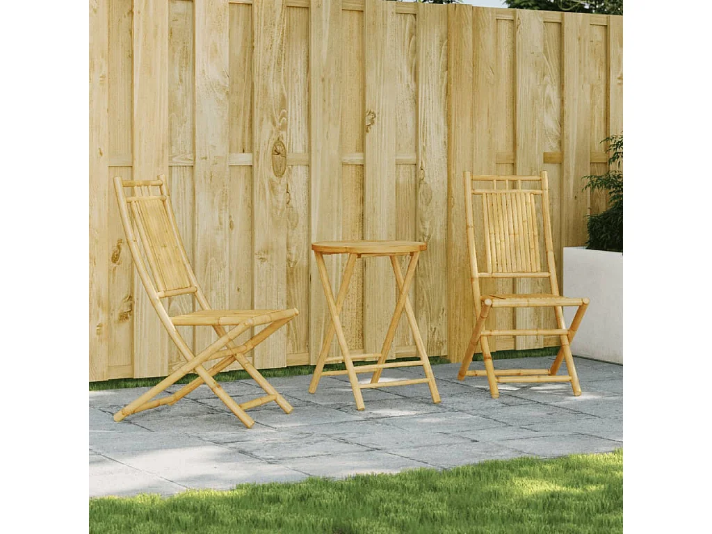 Ensemble de bistro 3 pcs bambou