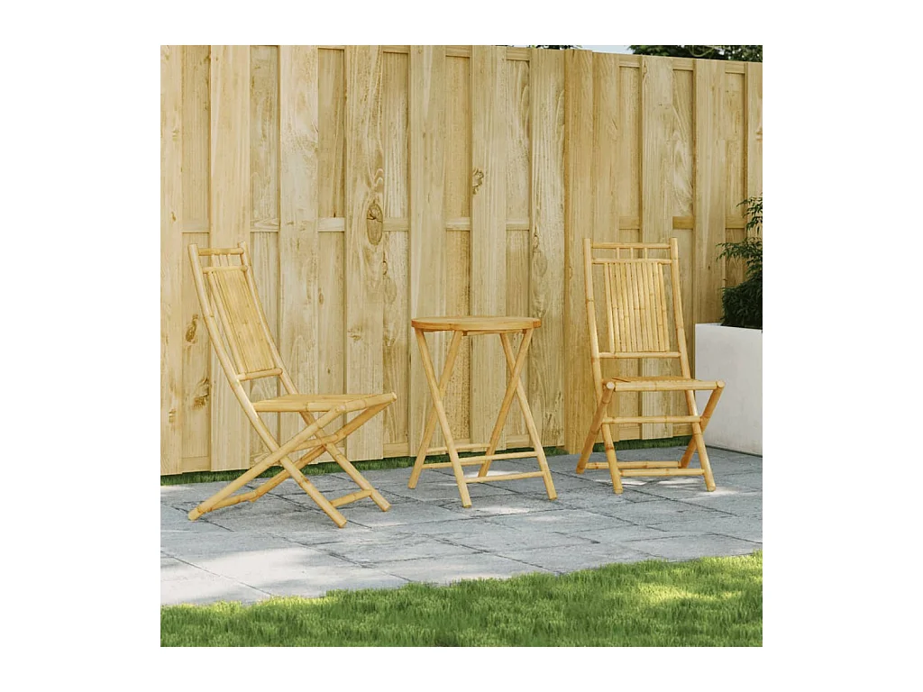 Ensemble de bistro 3 pcs bambou