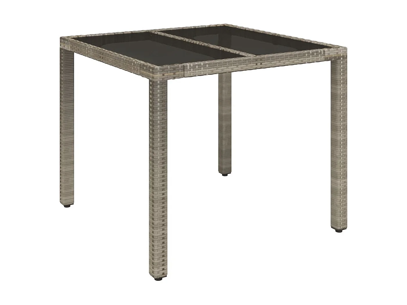 5-delige Tuinset met kussens poly rattan grijs