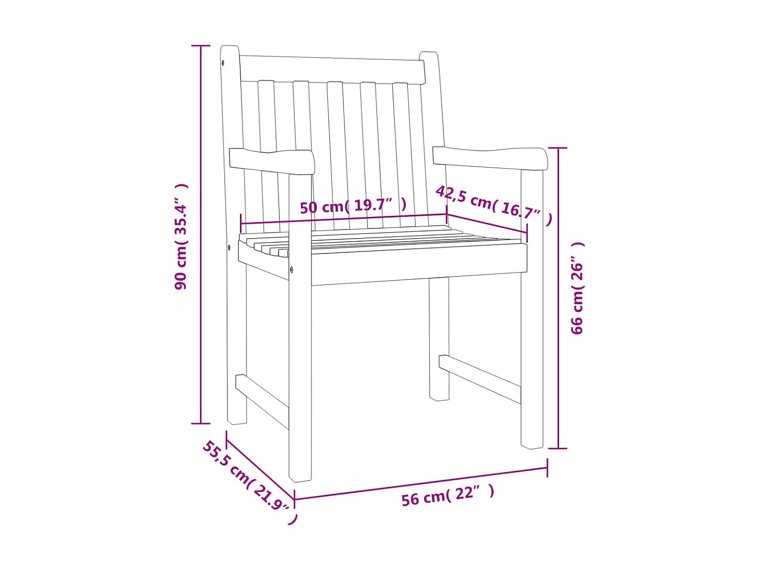 Set da Pranzo per Giardino 3 pz in Legno Massello di Acacia