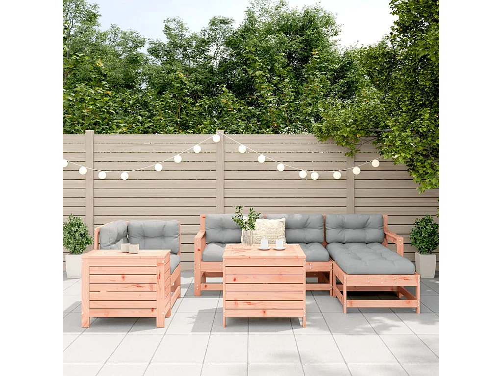 7-tlg. Garten-Sofagarnitur Massivholz Douglasie