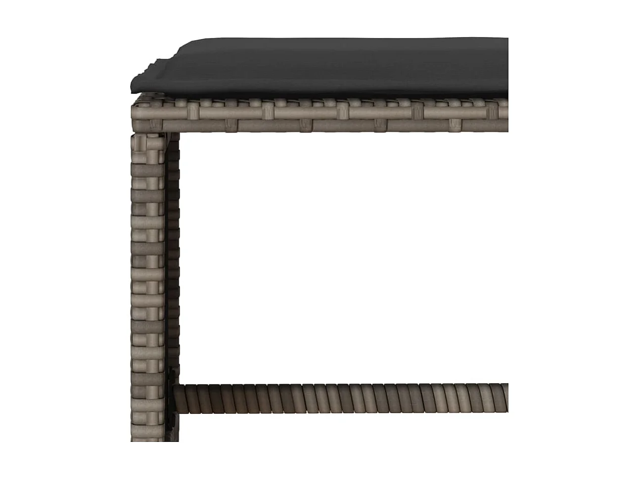 Salon de jardin 4 pcs avec coussins gris résine tressée