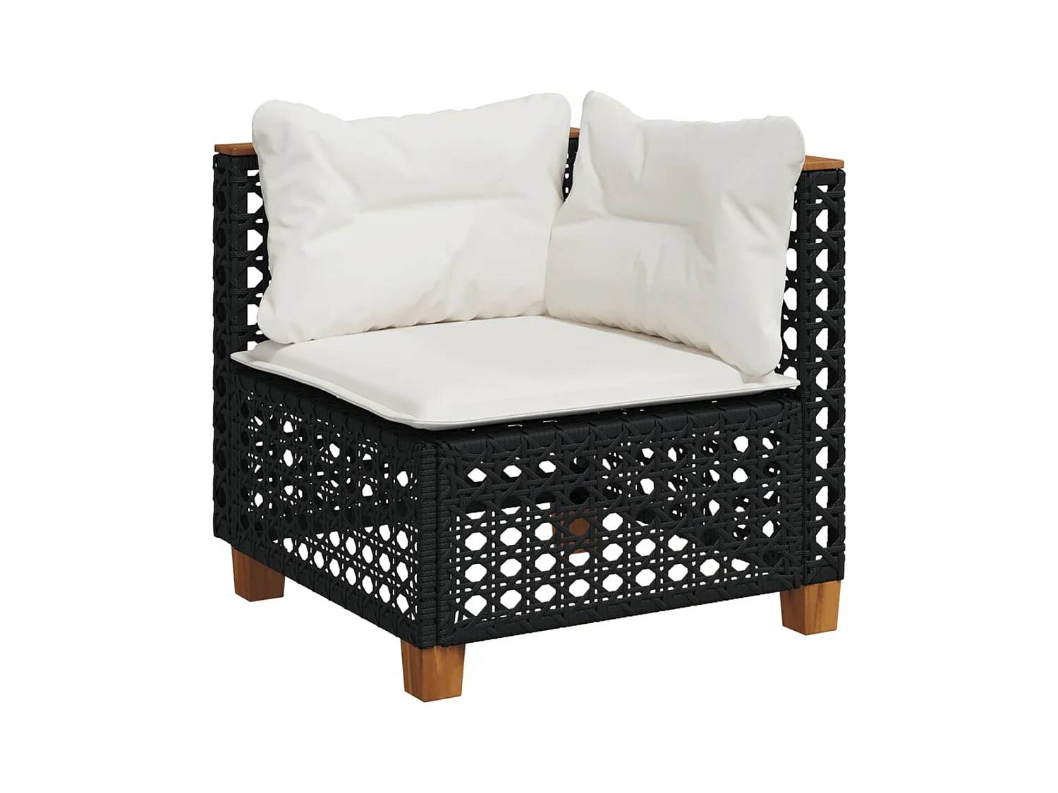 Salon de jardin 10 pcs avec coussins noir résine tressée