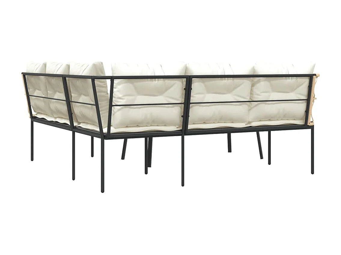 Ensemble de canapés de jardin et coussins noir acier textilène