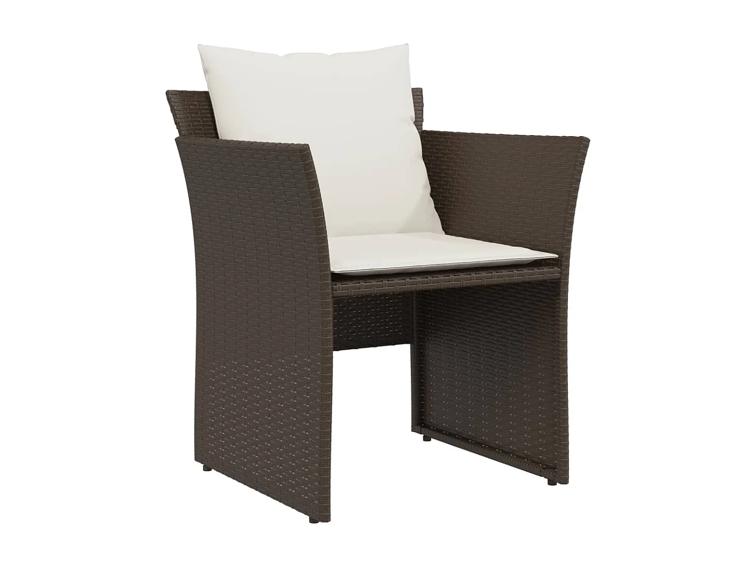 Sedia da Giardino con Poggiapiedi in Polyrattan Marrone