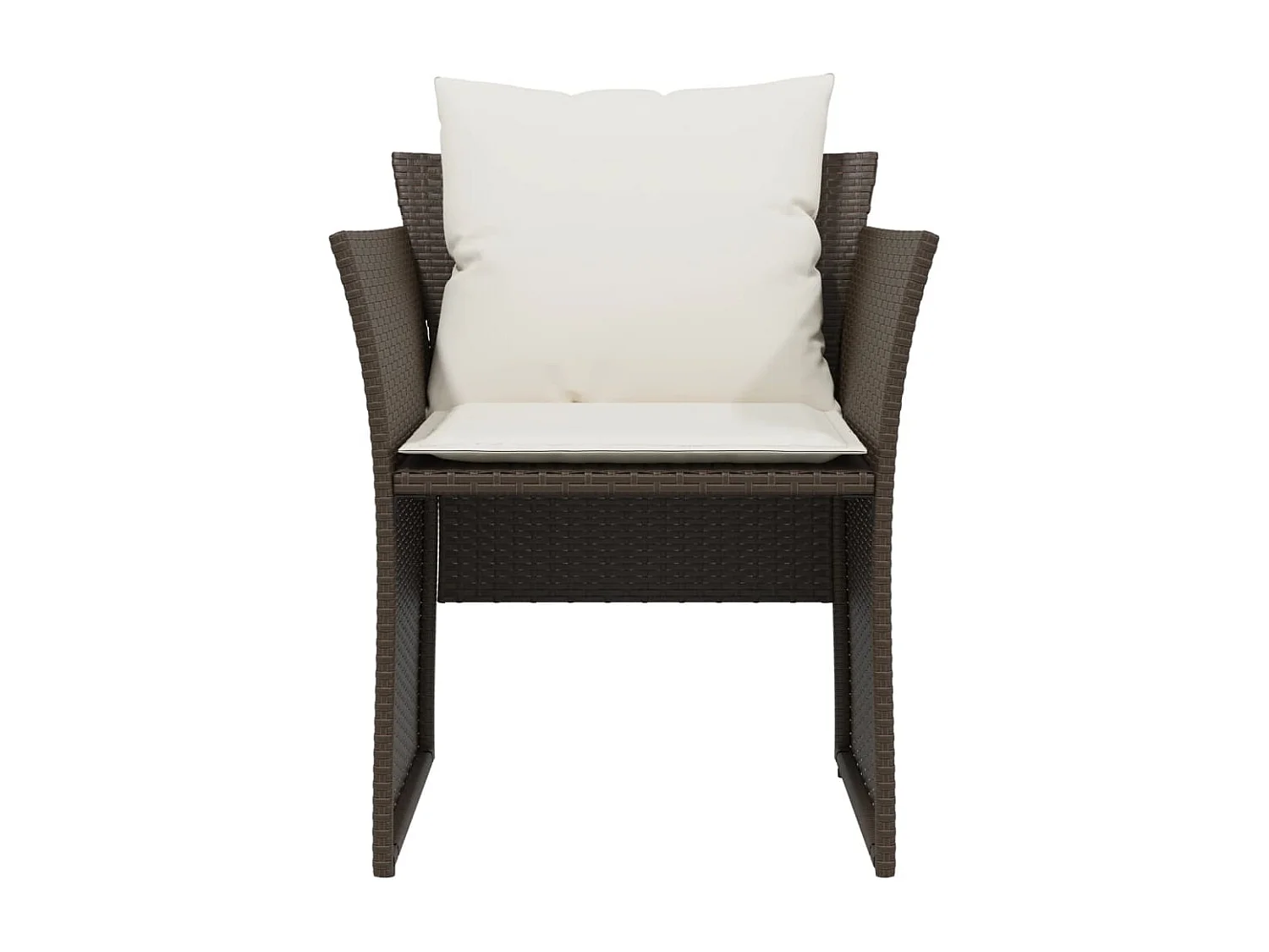 Sedia da Giardino con Poggiapiedi in Polyrattan Marrone