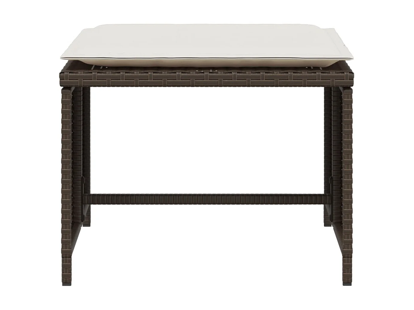 Sedia da Giardino con Poggiapiedi in Polyrattan Marrone