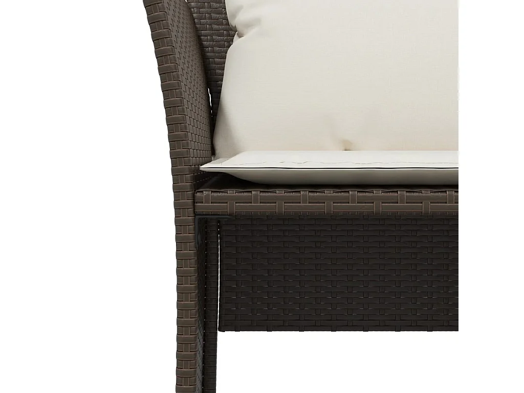 Sedia da Giardino con Poggiapiedi in Polyrattan Marrone