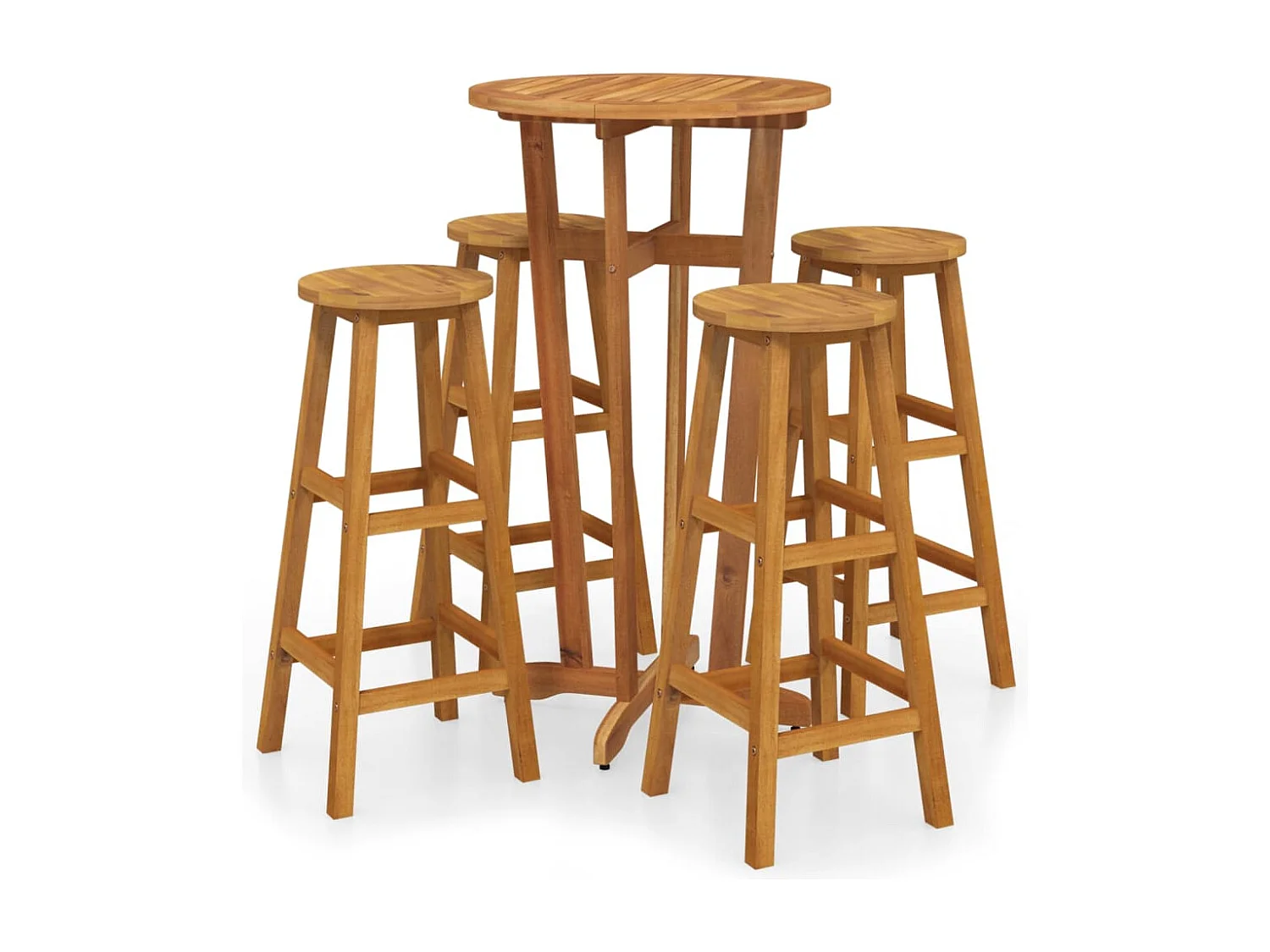 Ensemble de bar de jardin 5 pcs bois d'acacia solide