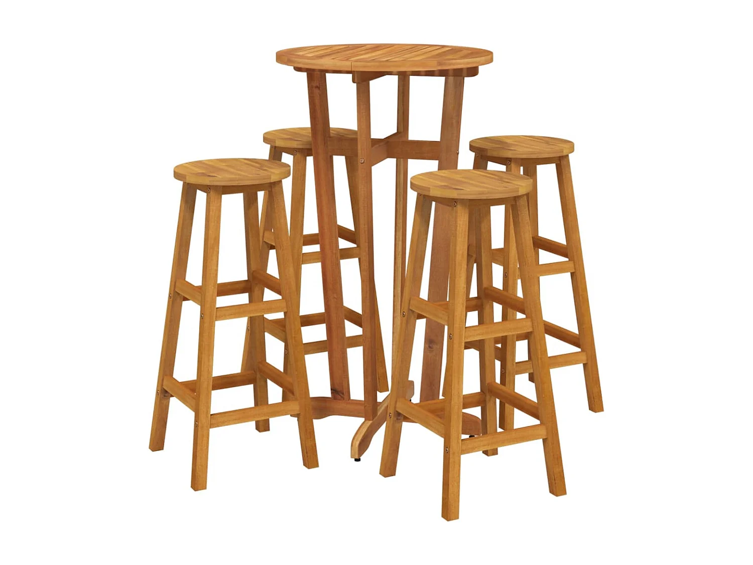 Ensemble de bar de jardin 5 pcs bois d'acacia solide
